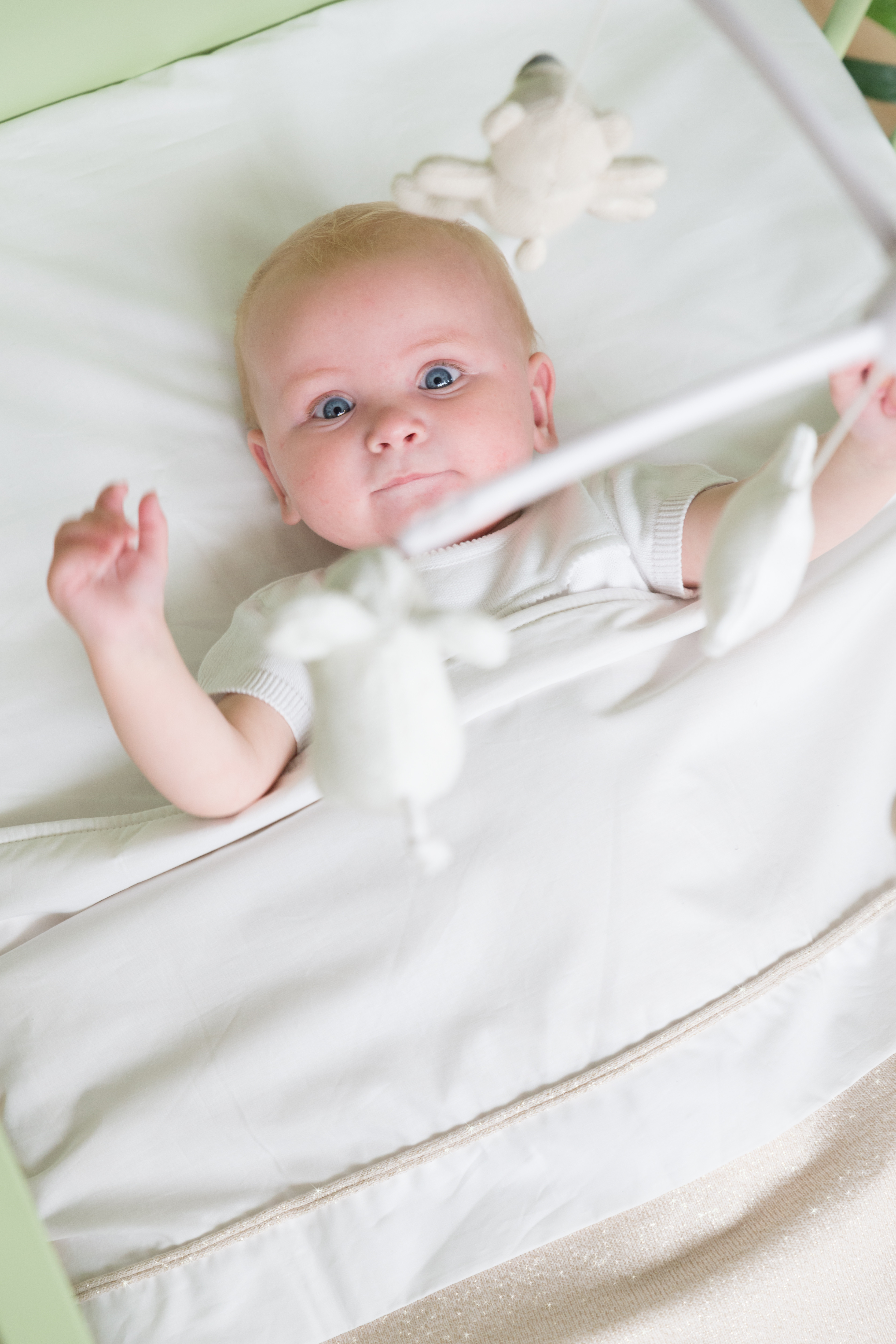 Couverture lit bébé soft Sparkle ivoire-doré mêlé