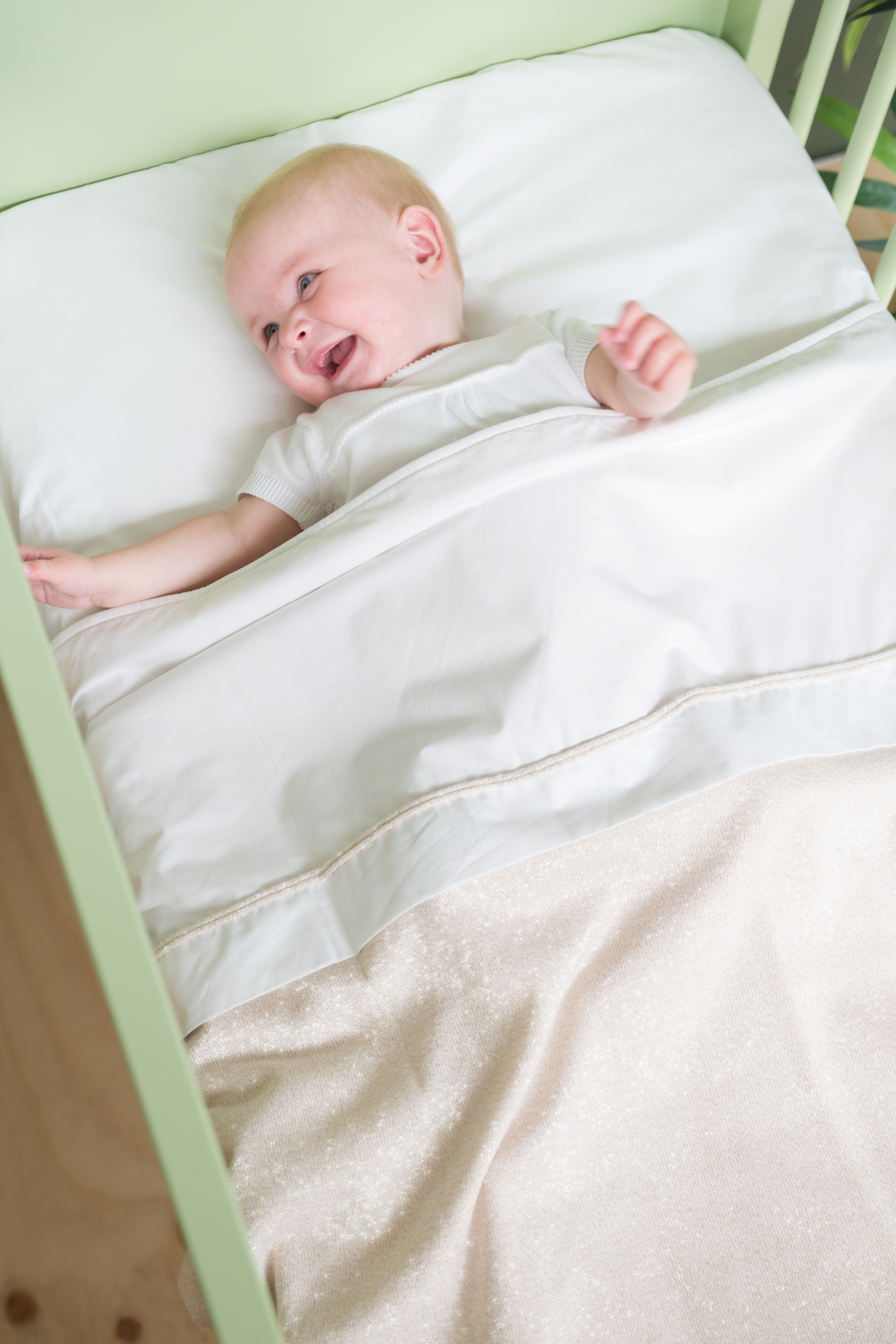 Couverture lit bébé teddy Sparkle ivoire-doré mêlé