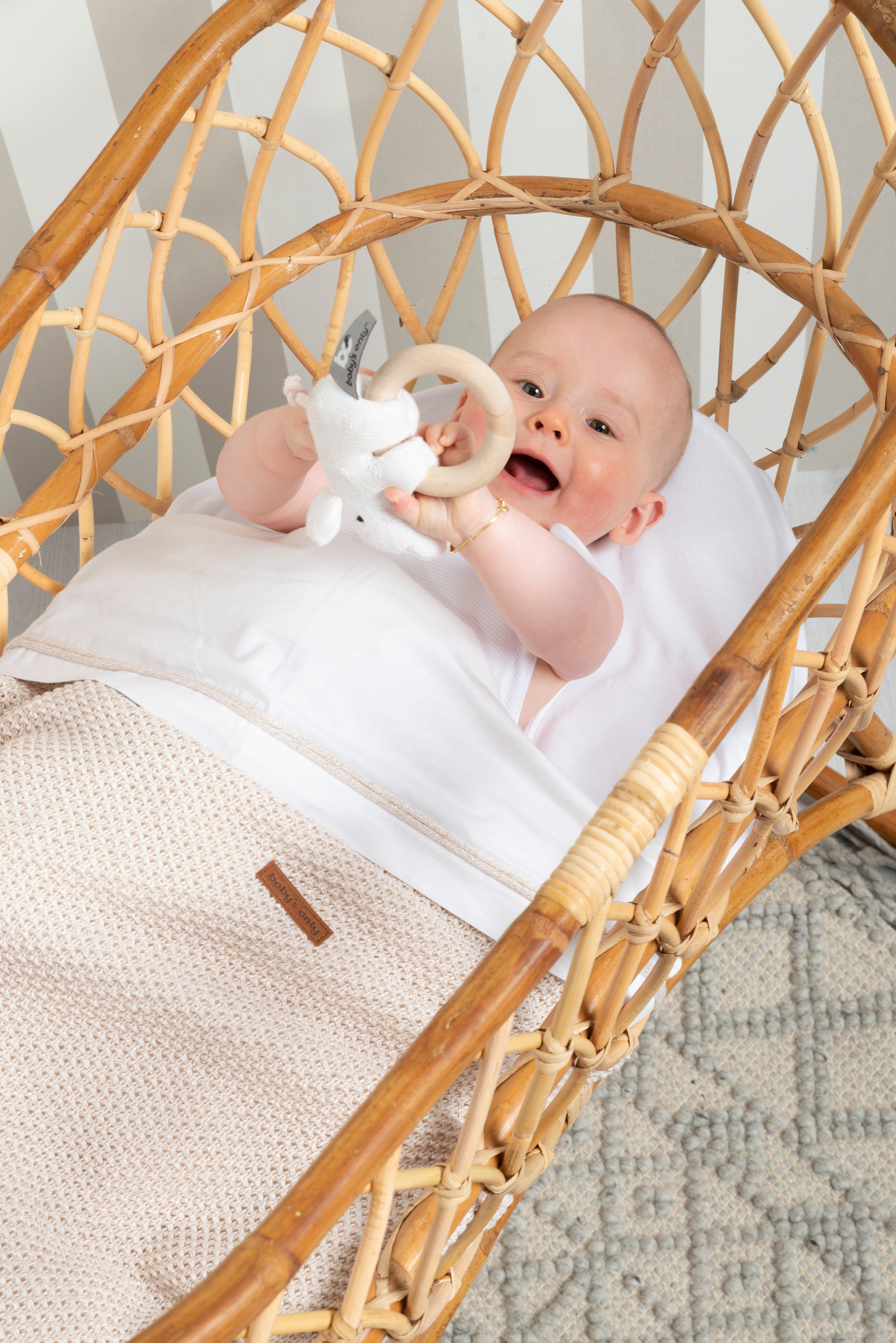 Couverture lit bébé soft Sparkle-Flavor ivoire-doré mêlé