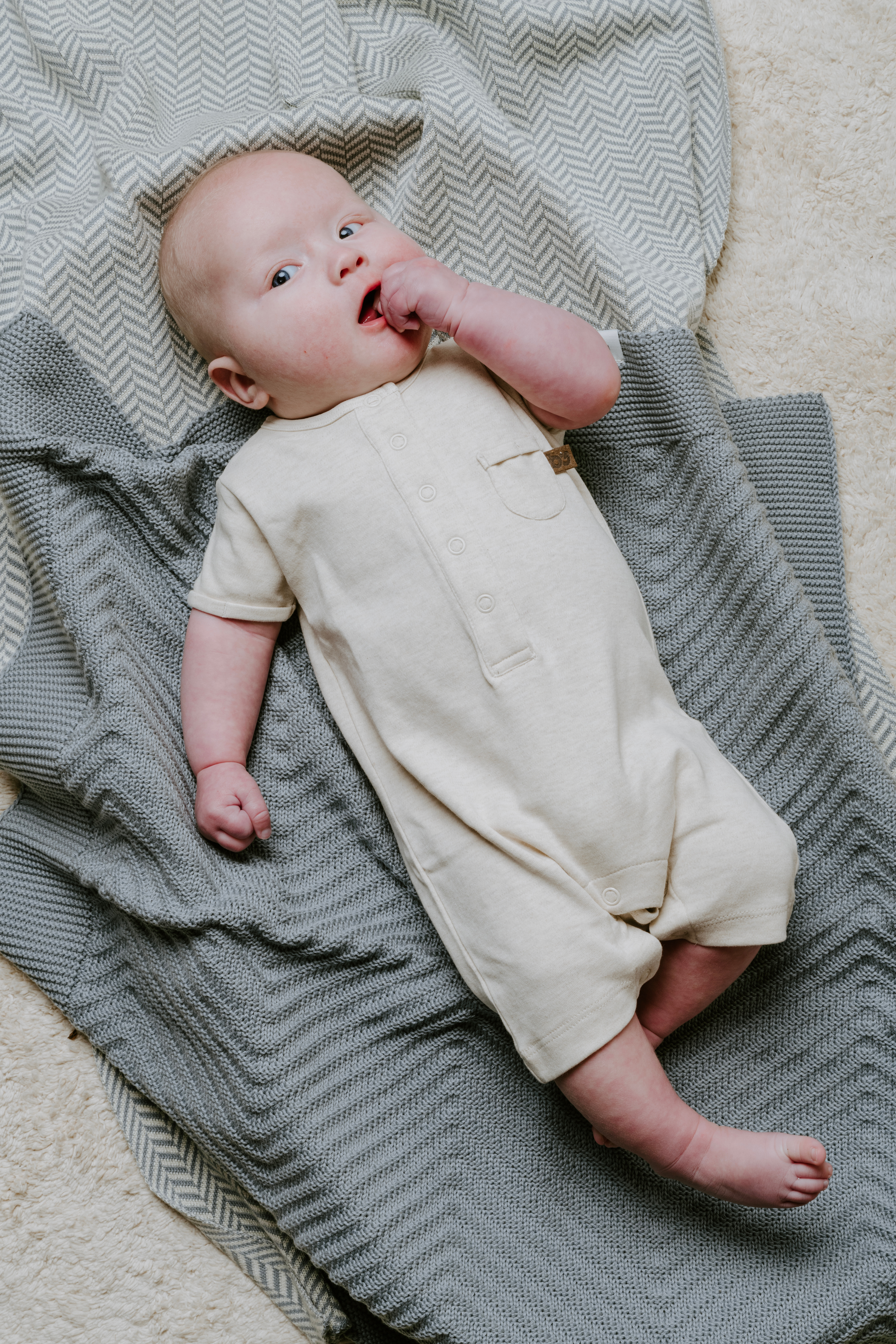 Couverture lit bébé Grace nordic blue - 100x135