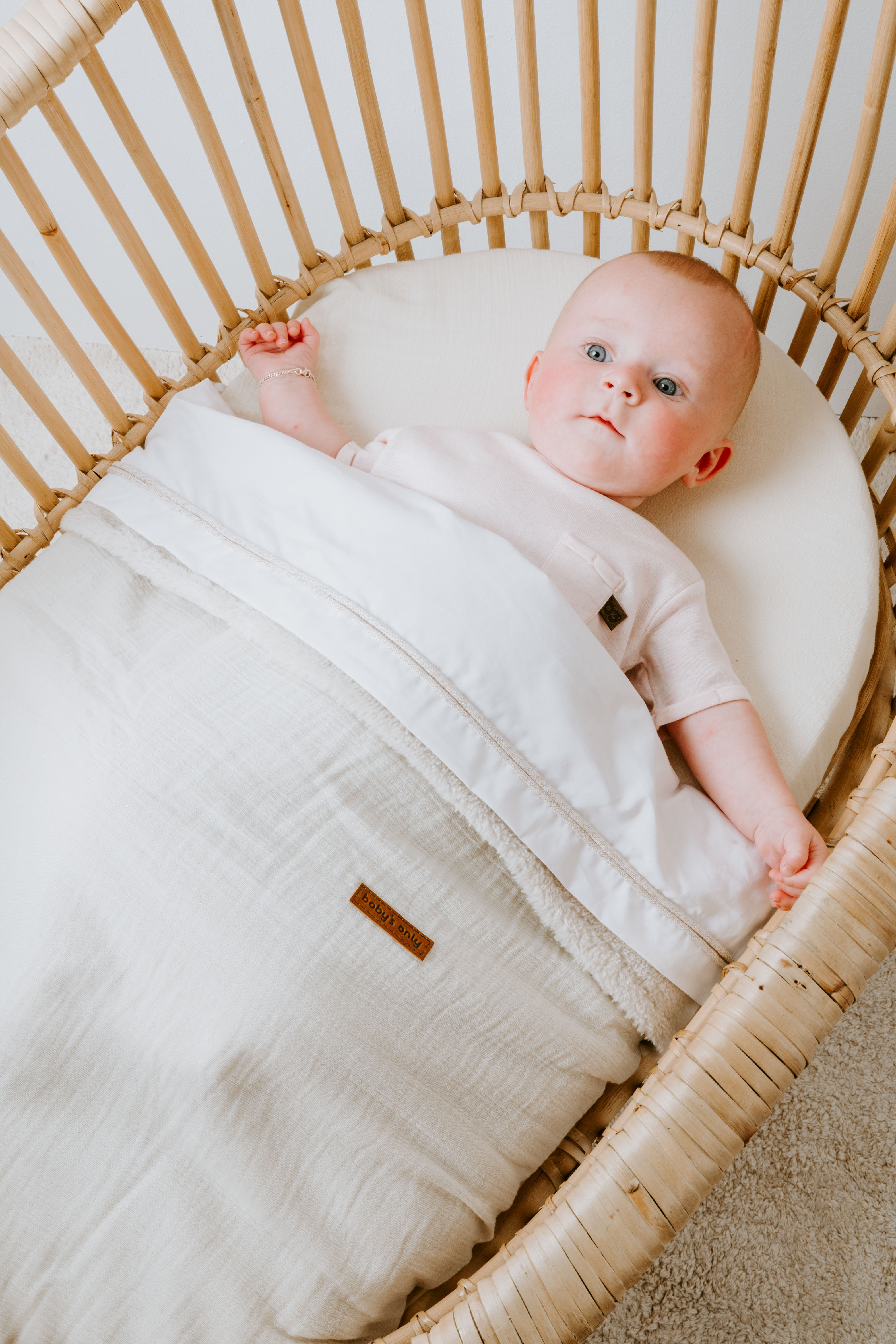 Couverture lit bébé teddy Breeze warm linen