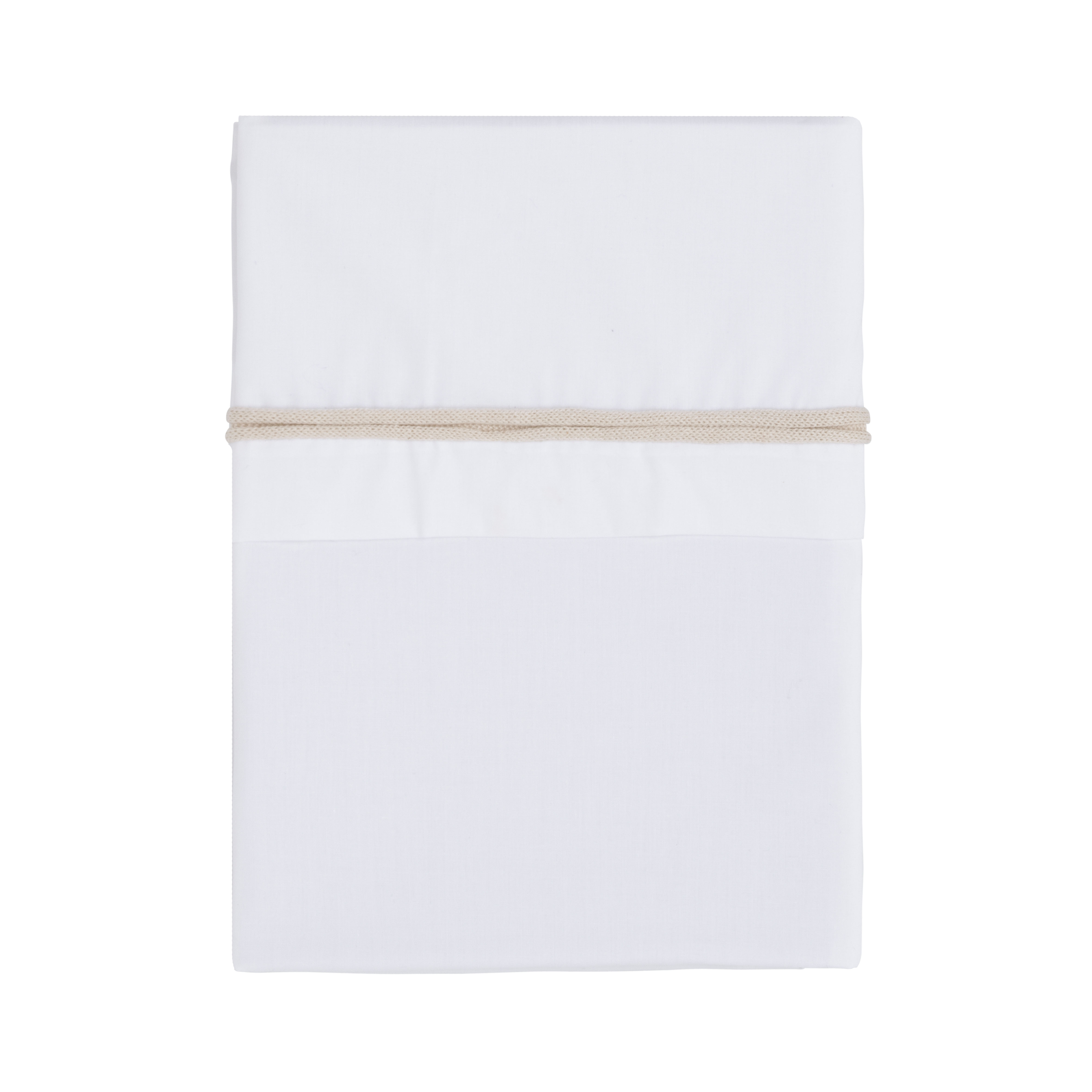 Drap berceau ruban tricoté warm linen/blanc