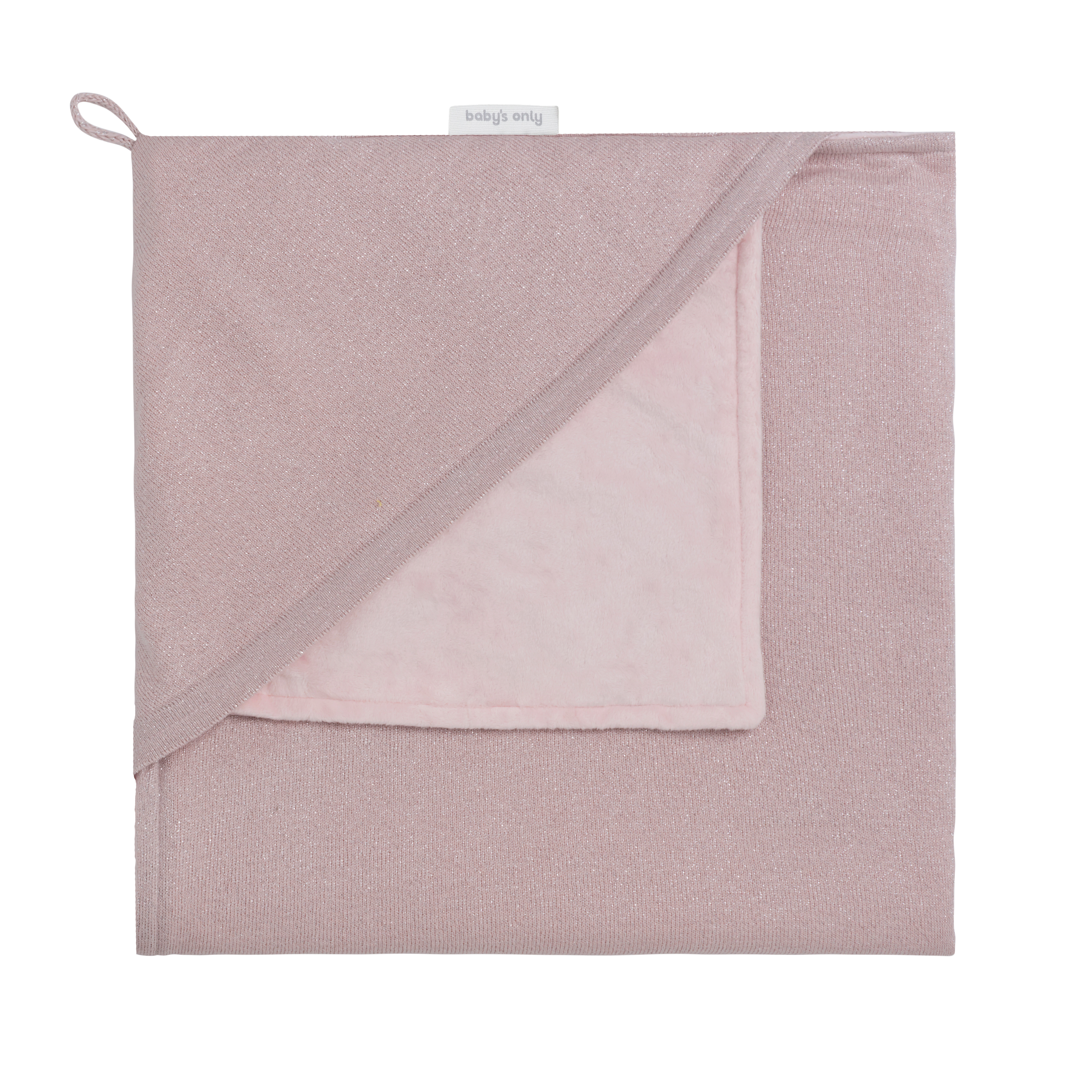Couverture enveloppante soft Sparkle rose-argent mêlé