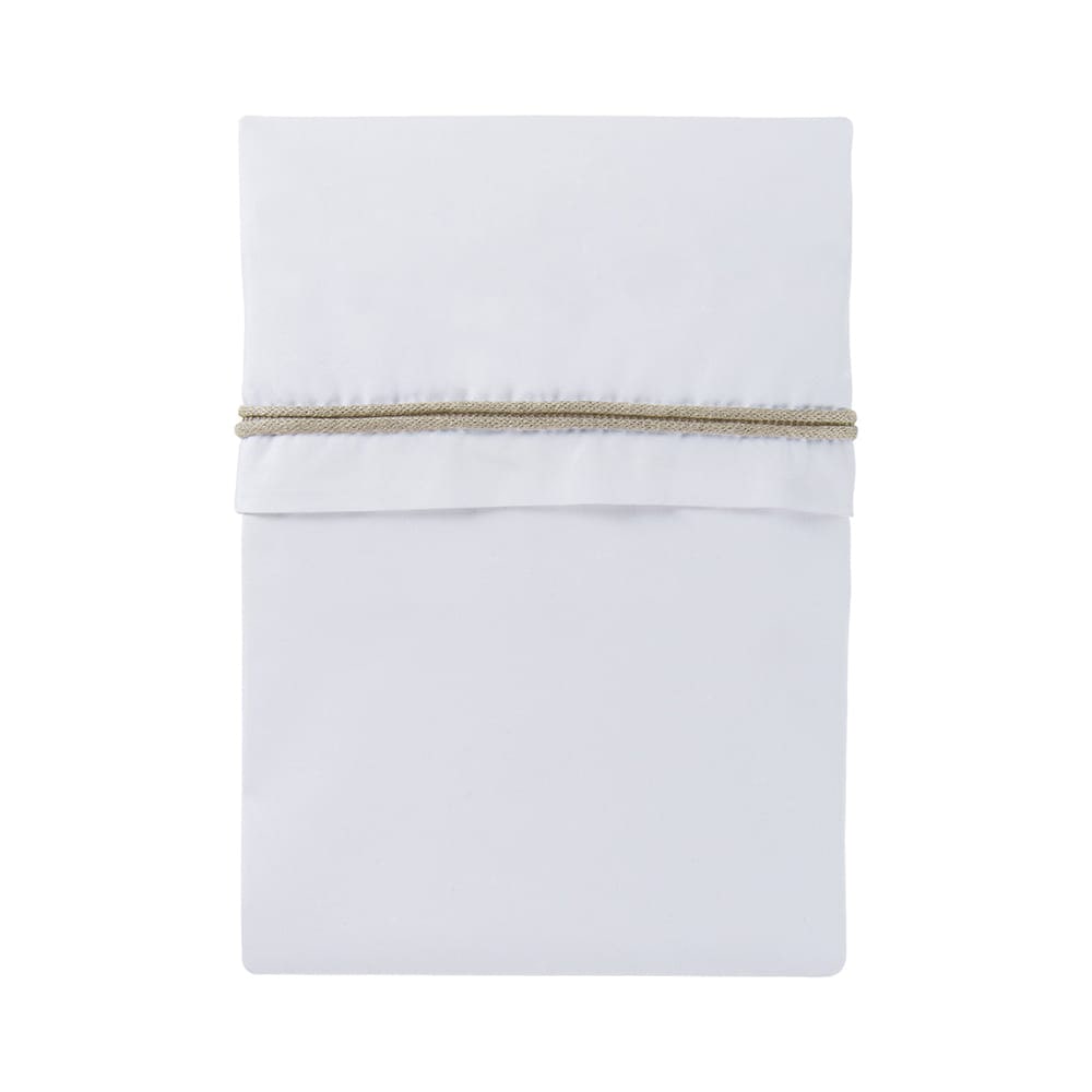 Drap berceau ruban tricoté beige/blanc