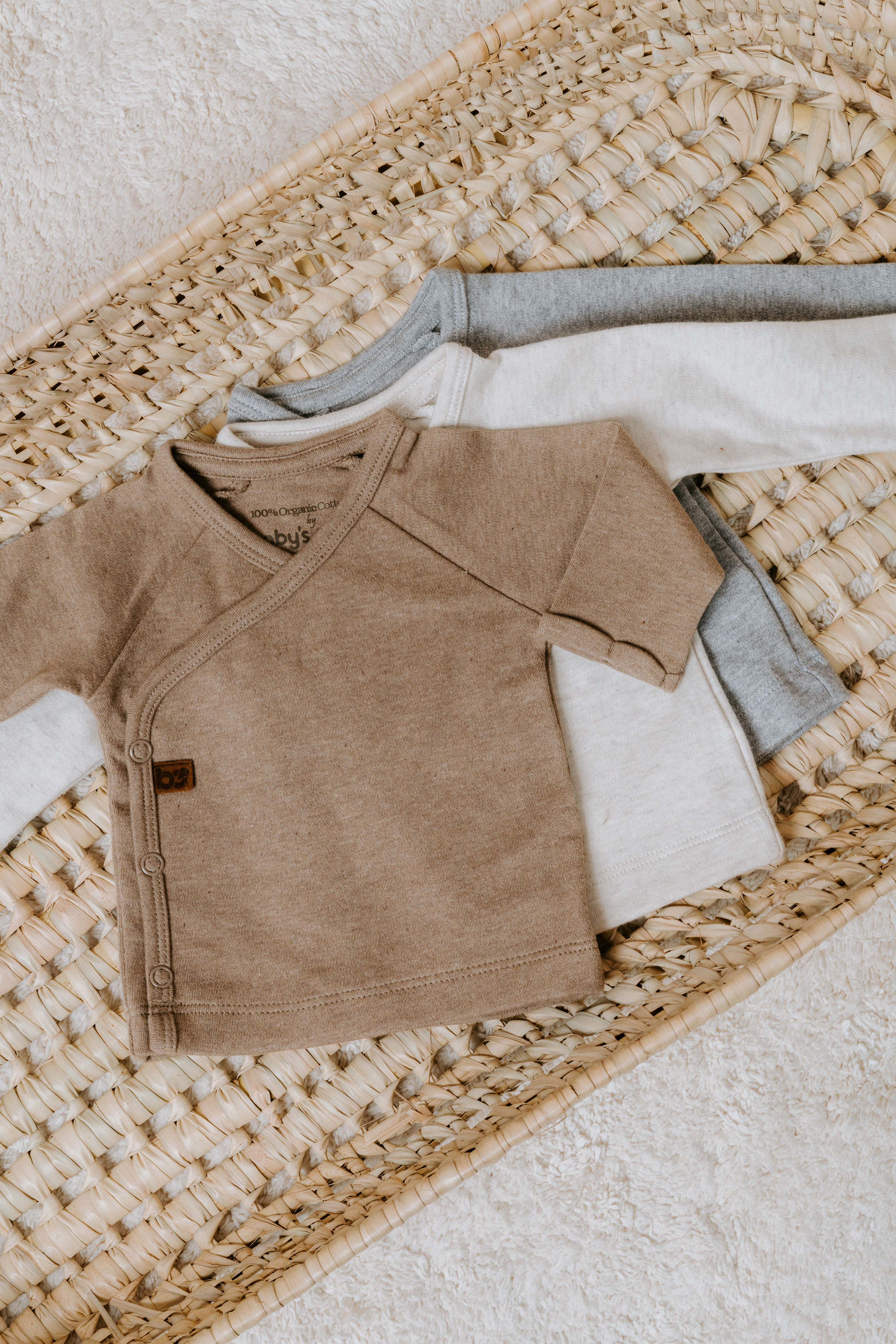 Pullover bébé cache-coeur Melange warm linen - 44