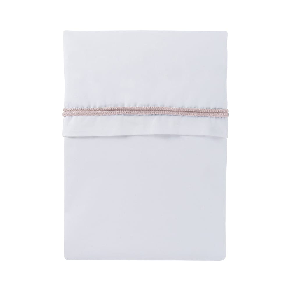 Drap berceau ruban tricoté rose très clair/blanc