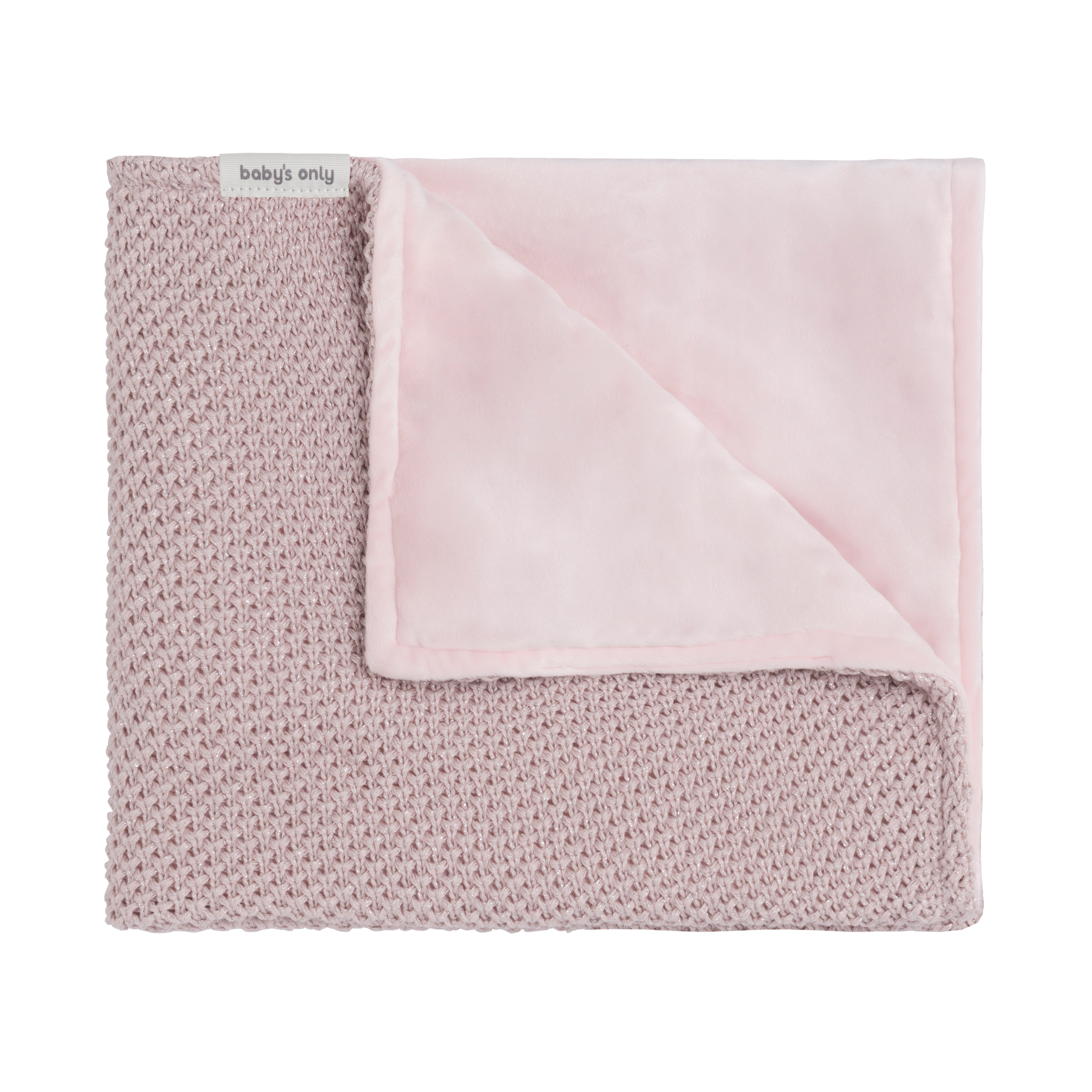Couverture lit bébé soft Sparkle-Flavor rose-argent mêlé