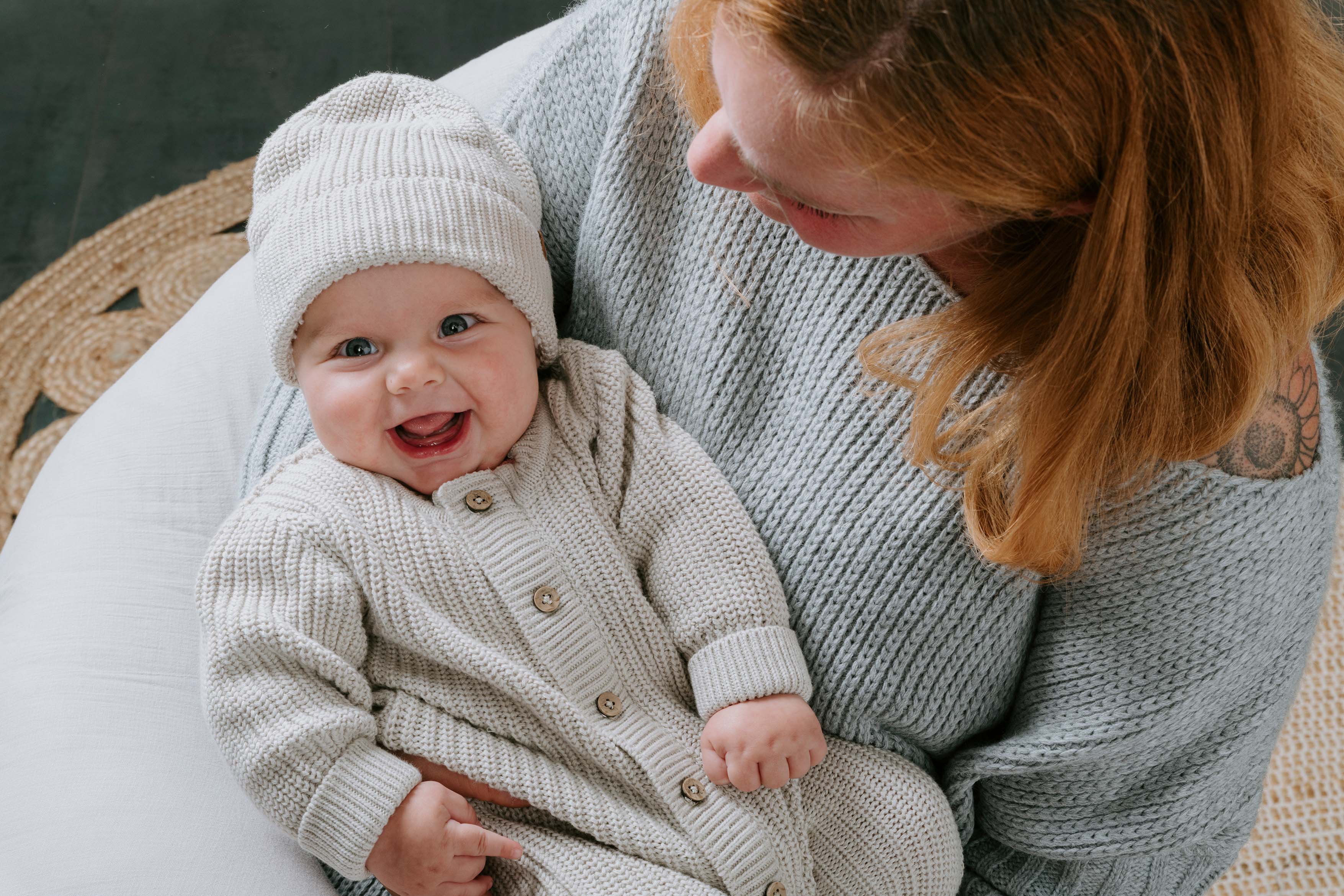 Echarpe bébé en coton bio Soul Caramel (0-6 mois)